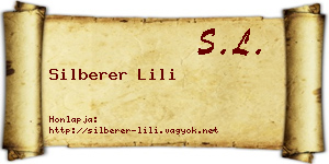 Silberer Lili névjegykártya